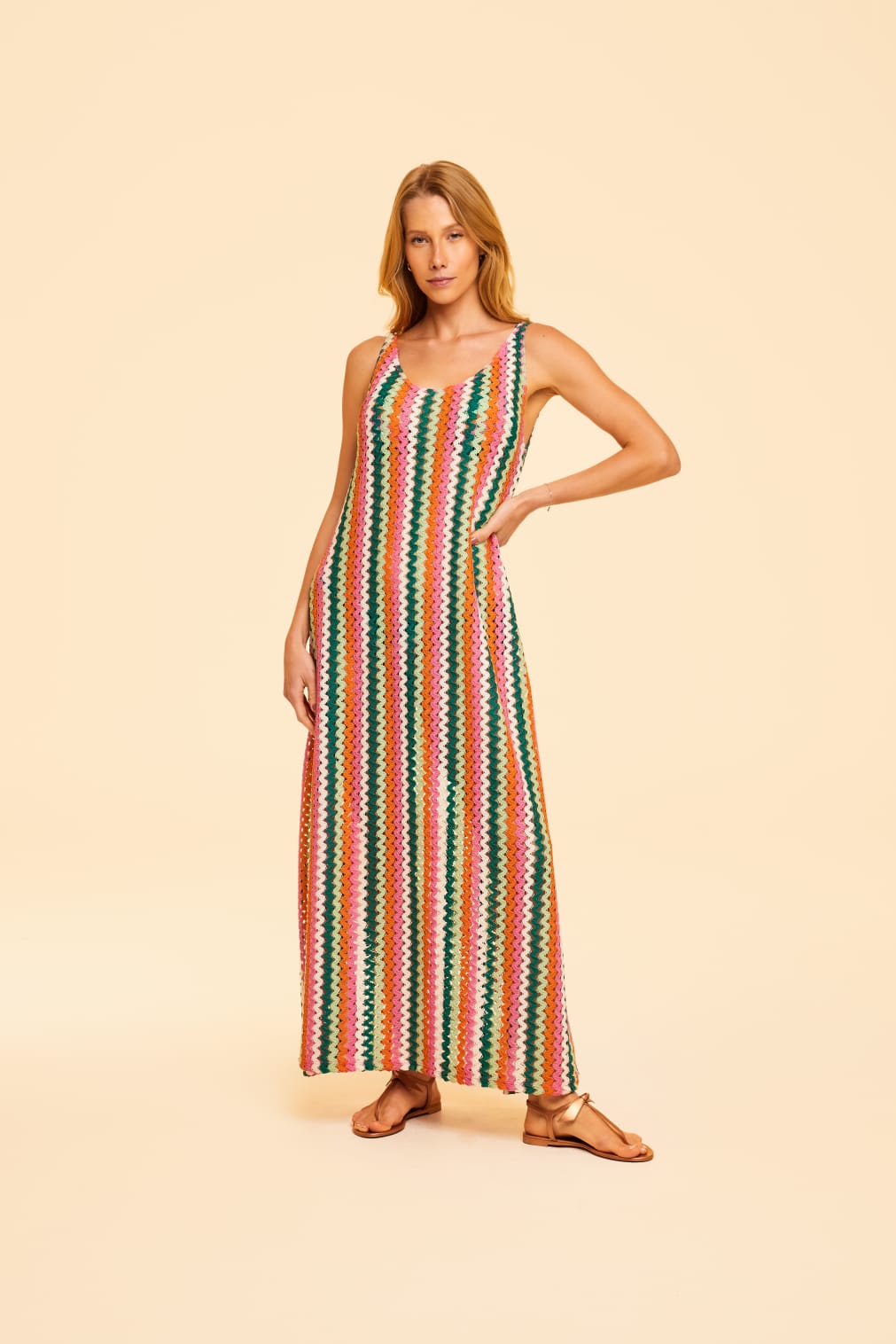 Vestido largo crochet