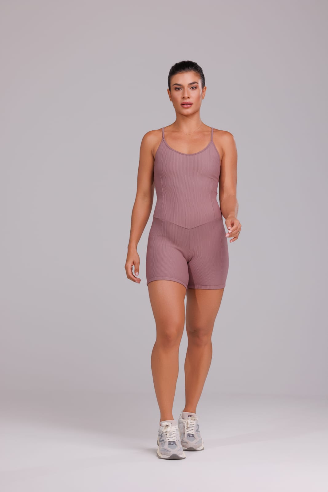 Enterizo acanalado corto