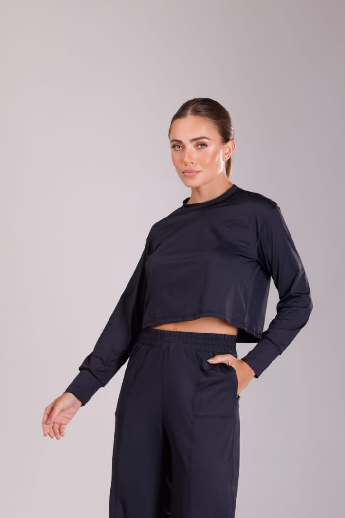 Cropped mangas largas