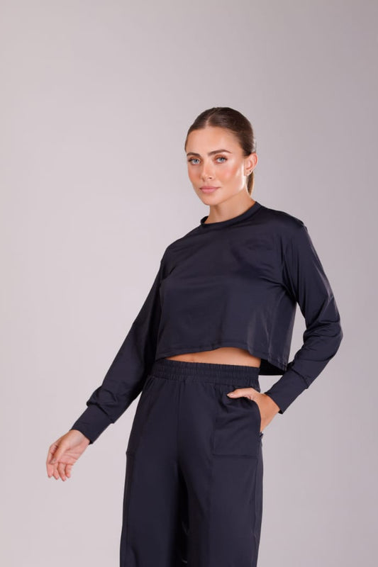 Cropped mangas largas
