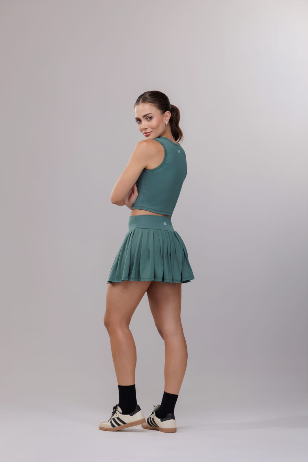 Short pollera con tablas