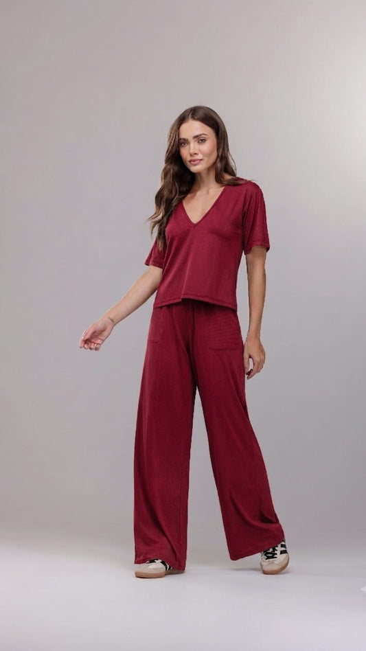 Blusa MC escote V